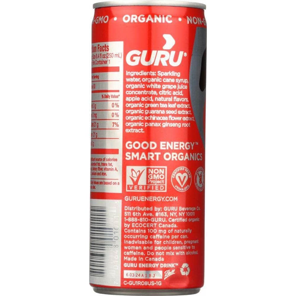 Guru Guru Energy Organic Energy Drink, 8.4 oz