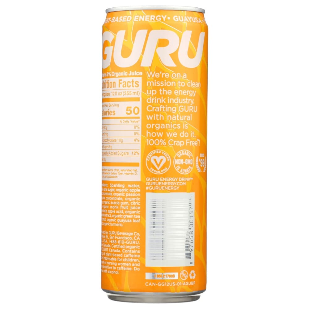 GURU: Guayusa Tropical Punch Energy Drink 12 fo - Grocery > Beverages > Energy Drinks - GURU