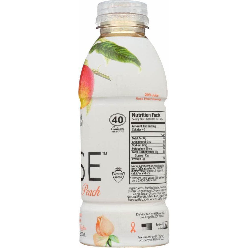 H2Rose H2Rose Peach Rose Water Beverage, 16.9 fl oz