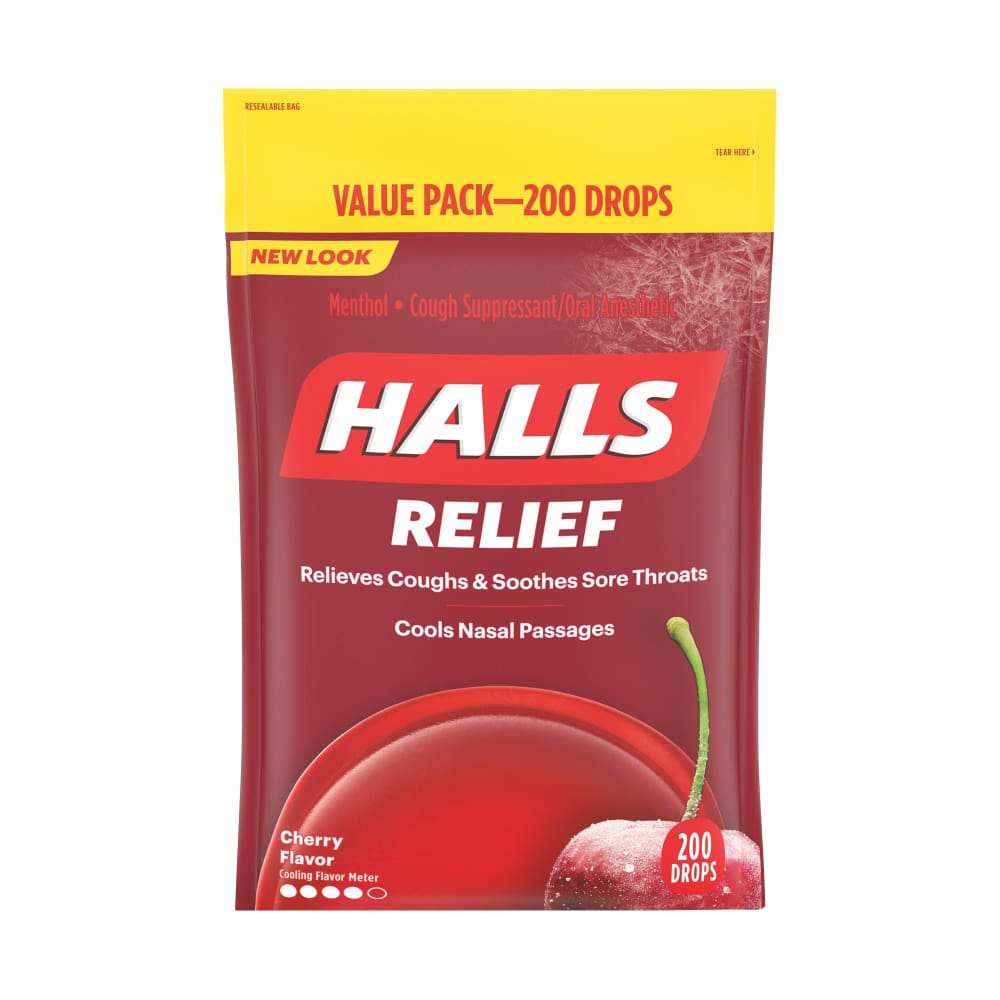 Halls Cherry Cough Suppressant Drops 200 ct. - Halls