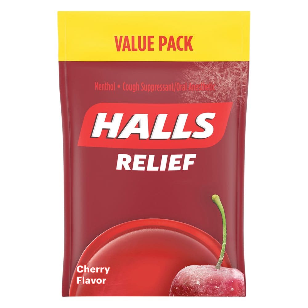 Halls Relief Cherry Flavor Cough Drops (200 ct.) - HSA & FSA - Medicine Cabinet - Halls
