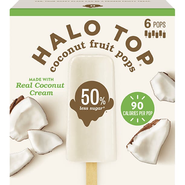 Halo Top Grocery > Chocolate, Desserts and Sweets > Ice Cream & Frozen Desserts HALO TOP: Fruit Bar Coconut, 6 pk