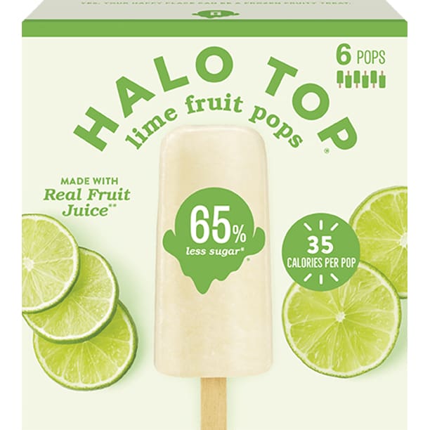 Halo Top Grocery > Chocolate, Desserts and Sweets > Ice Cream & Frozen Desserts HALO TOP: Fruit Bar Lime, 6 pk