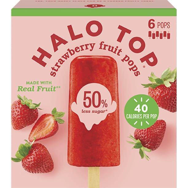 Halo Top Grocery > Chocolate, Desserts and Sweets > Ice Cream & Frozen Desserts HALO TOP: Fruit Bar Strawberry, 6 pk