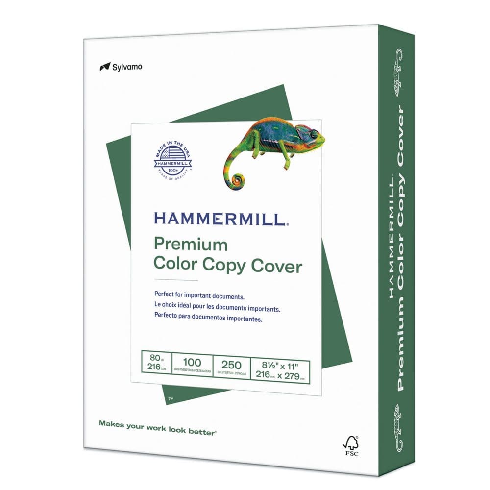 Hammermill - Color Copy Digital Cover Stock 8-1/2 x 11 White - 250 Sheets - Copy & Multipurpose Paper - Hammermill
