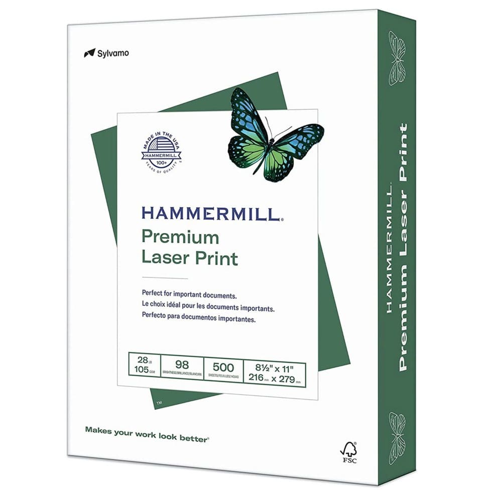 Hammermill - Laser Print Paper 28lb 98 Bright 8-1/2 x 11 - Ream (Pack of 2) - Copy & Multipurpose Paper - Hammermill
