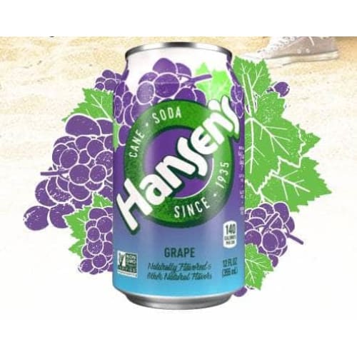 Hansens Hansen Cane Soda Grape 6-12oz, 72 oz