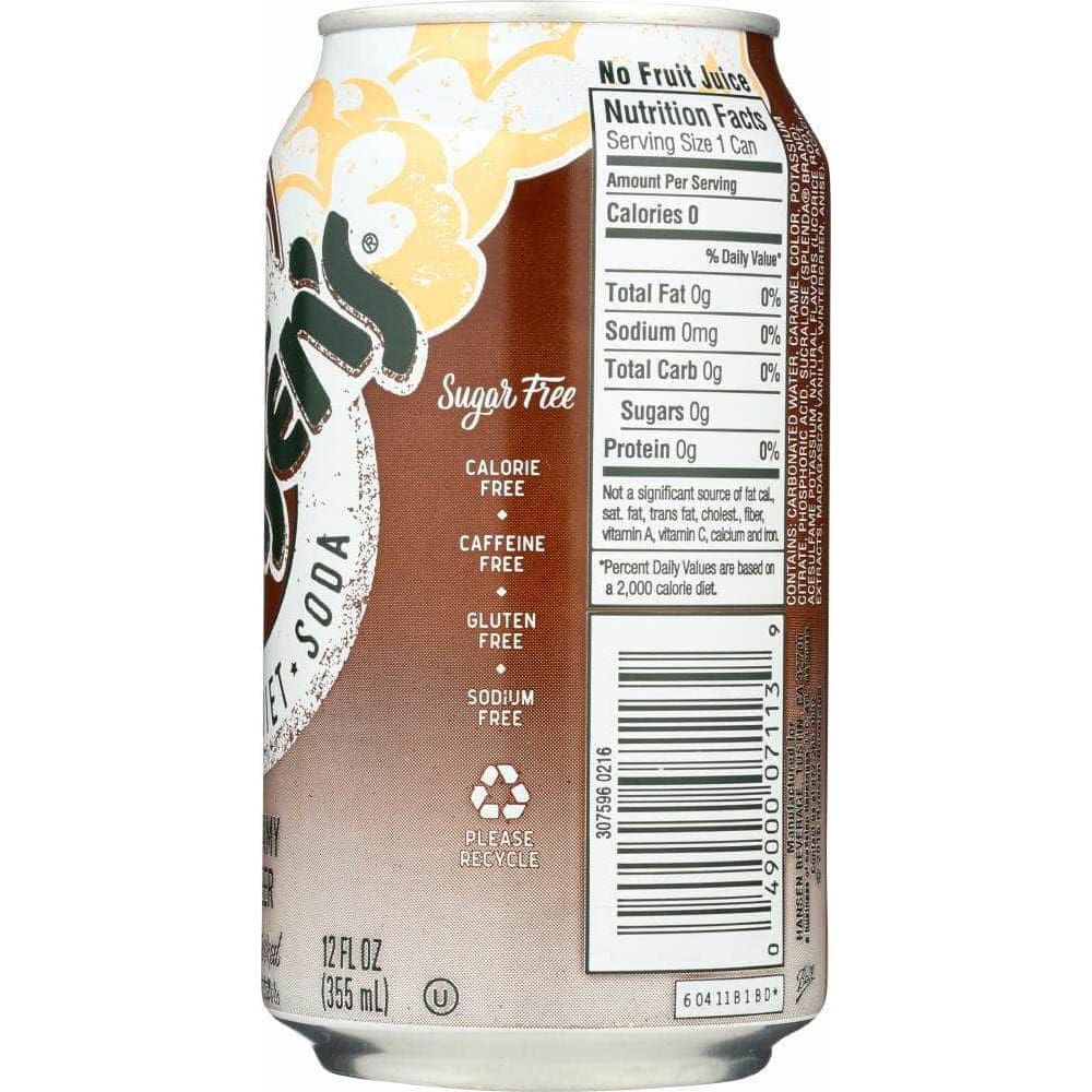 Hansens Hansen Creamy Root Beer Diet Soda 6-12oz, 72 oz