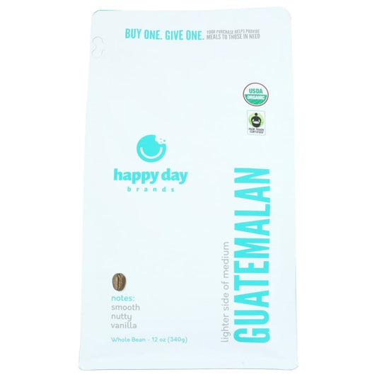HAPPY DAY BRANDS: Coffee Guatemalan Whle Bn 12 OZ (Pack of 2) - Grocery > Beverages > Coffee Tea & Hot Cocoa - HAPPY DAY BRANDS