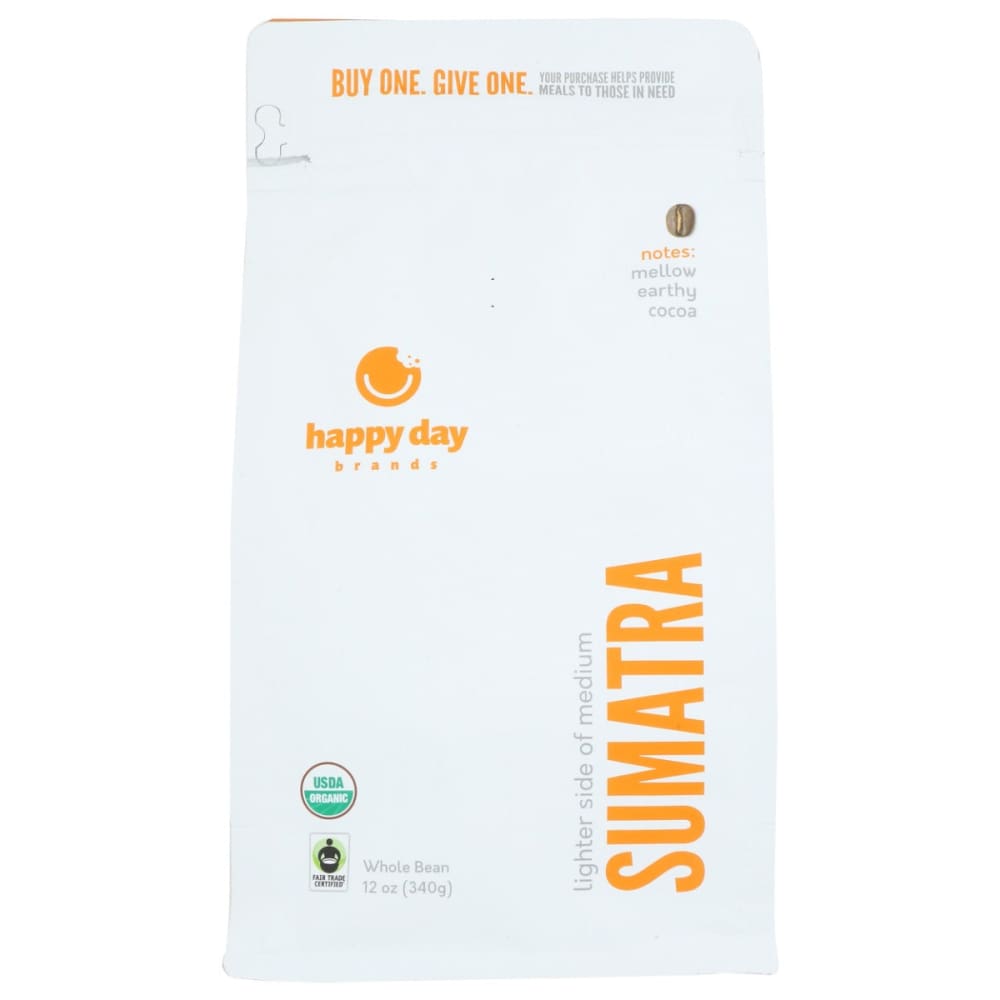 HAPPY DAY BRANDS: Coffee Sumatra Whle Bean 12 OZ (Pack of 2) - Grocery > Beverages > Coffee Tea & Hot Cocoa - HAPPY DAY BRANDS