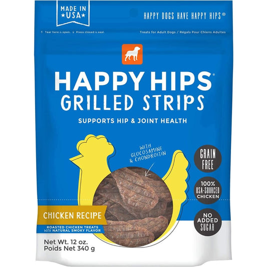 HAPPY HIPS: Chicken Grilled Strips Dog Treats 12 oz (Pack of 2) - Pet > Dog Treats - HAPPY HIPS