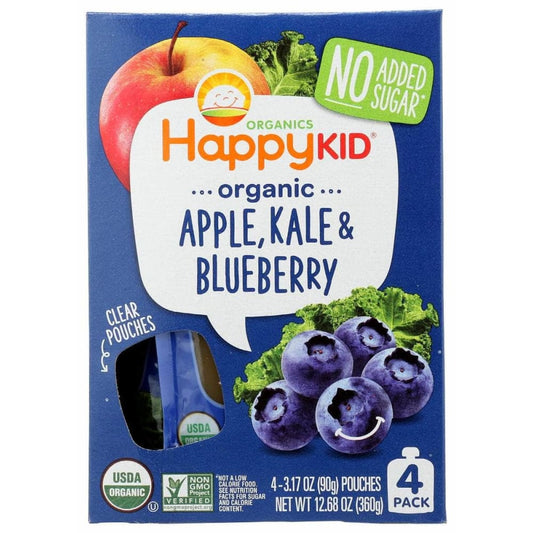 HAPPY KID HAPPY KID Apple Kale Blueberry 4 Pack Pouches, 12.68 oz