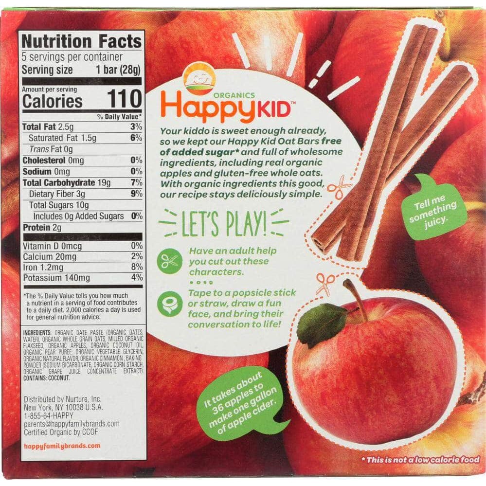 Happy Family Brands Happy Kid Bar Oat Apple & Cinnamon, 4.95 oz