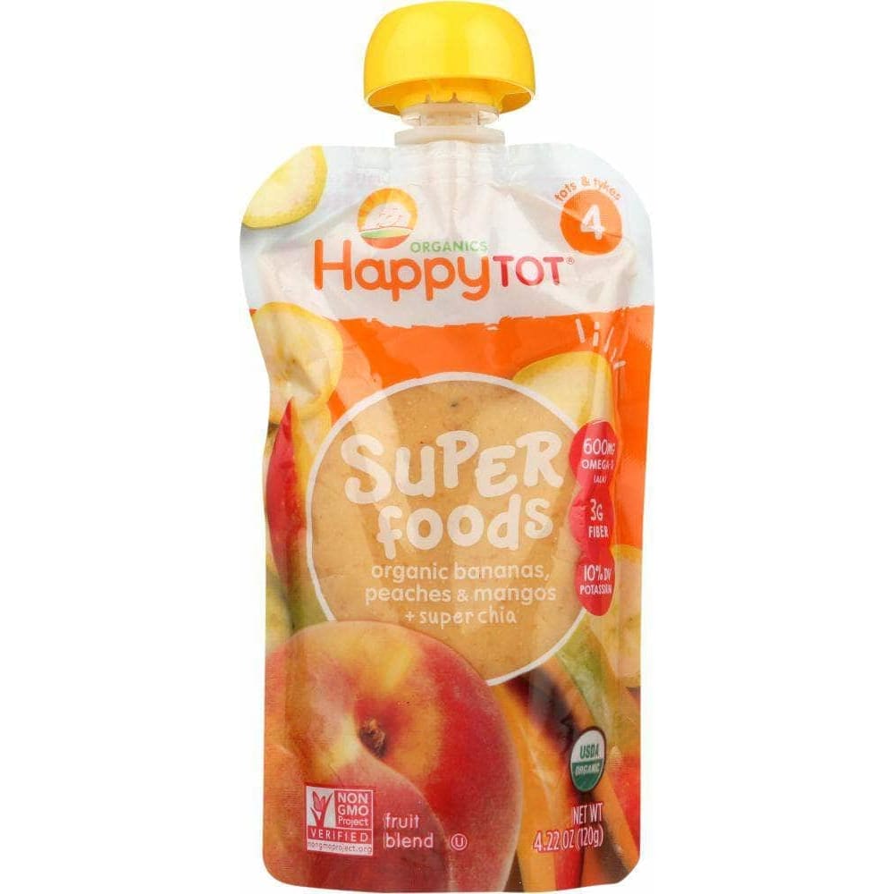 Happy Family Brands Happy Tot Superfoods Banana Mango & Peach Organic, 4.22 oz