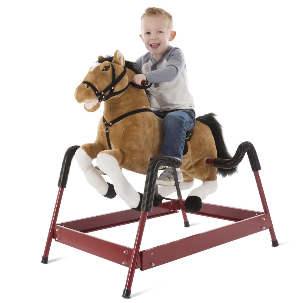 Happy Trails Plush Spring Rocking Horse - Brown - Home/Toys/Indoor Play/Rocker Toys/ - Unbranded