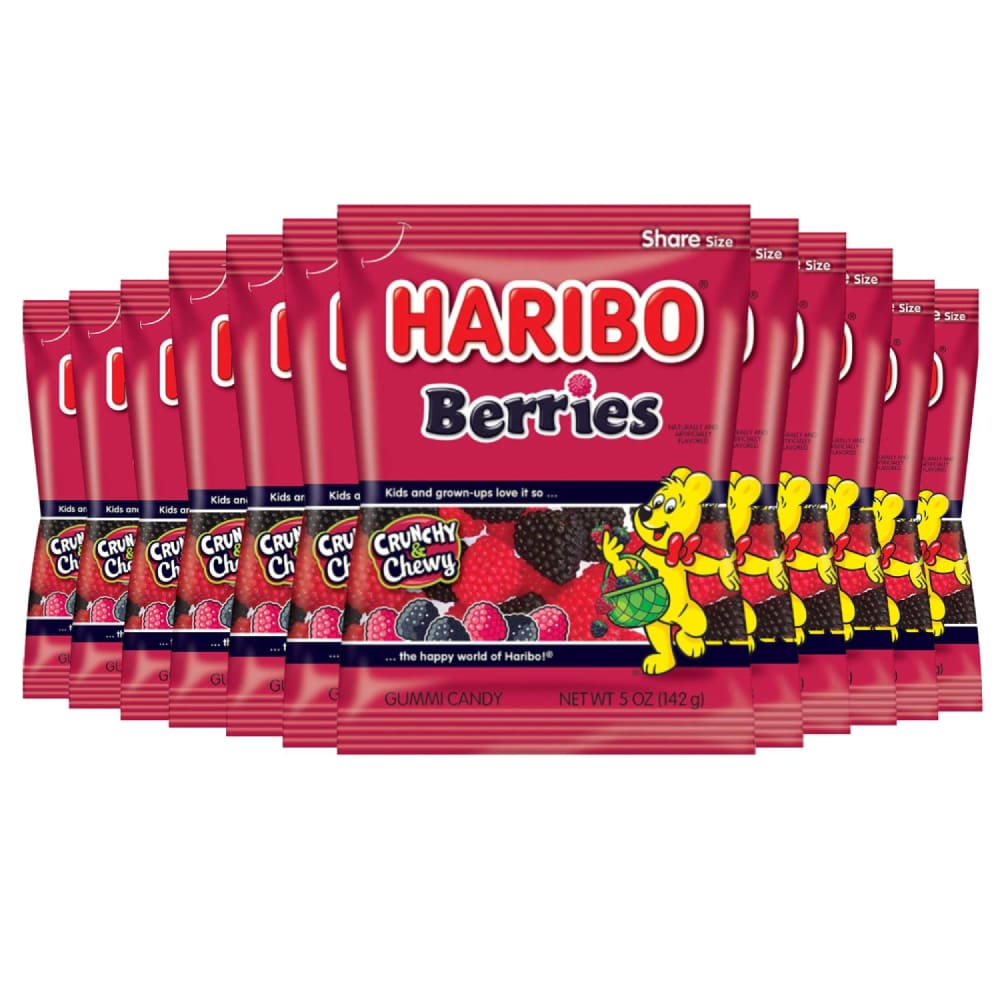Haribo Gummi Candy Berries 5 ounce 12 Pack - Gummy Candy - Haribo