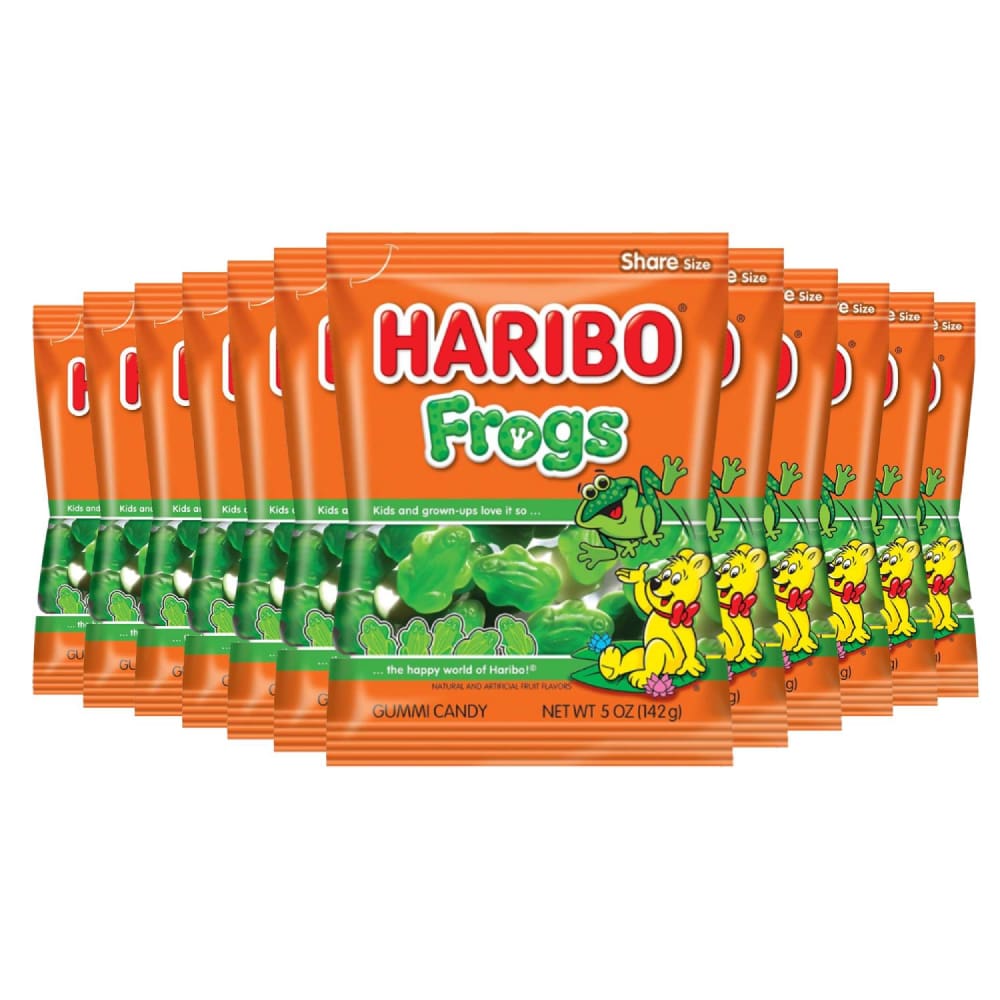 Haribo Gummi Candy Frogs 5 ounce 12 Pack - Gummy Candy - Haribo