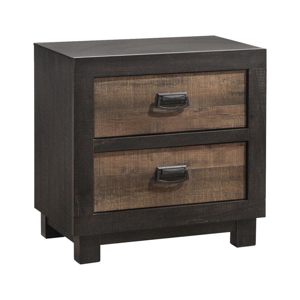 Harrison 2-Drawer MDF and Particle Board Nightstand Walnut - Transitional - Harrison