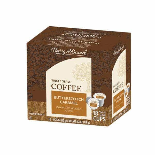 HARRY & DAVID Grocery > Beverages > Coffee, Tea & Hot Cocoa HARRY & DAVID: Butterscotch Caramel Single Serve Coffee, 18 pc