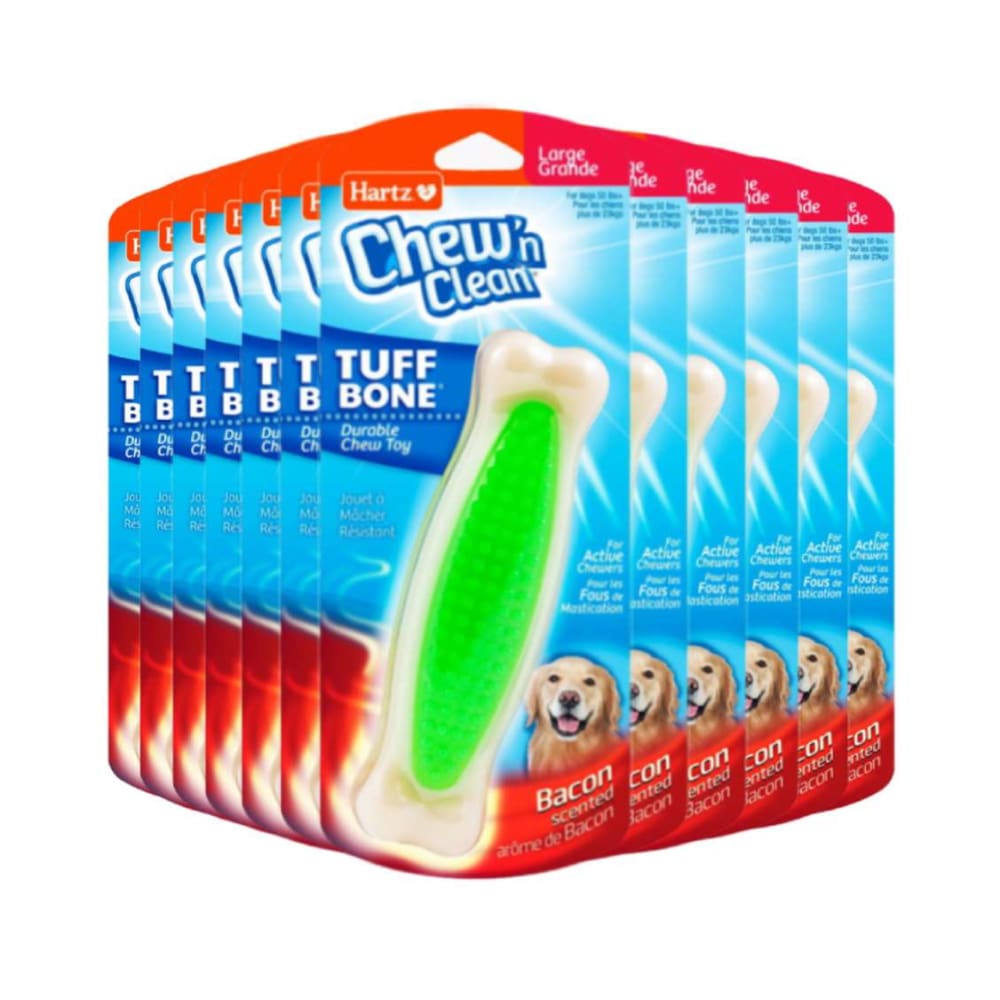 Hartz Chew ’n Clean Tuff Bone Dog Toy - Large - 12 Pack - Hartz
