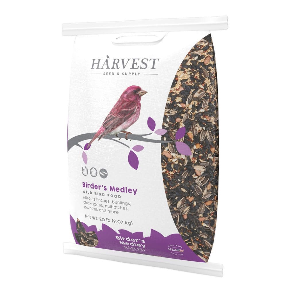 Harvest Seed & Supply Birder’s Medley Wild Bird Food Premium Mix of Bird Seed (20 lbs.) - Wildlife Supplies - ShelHealth