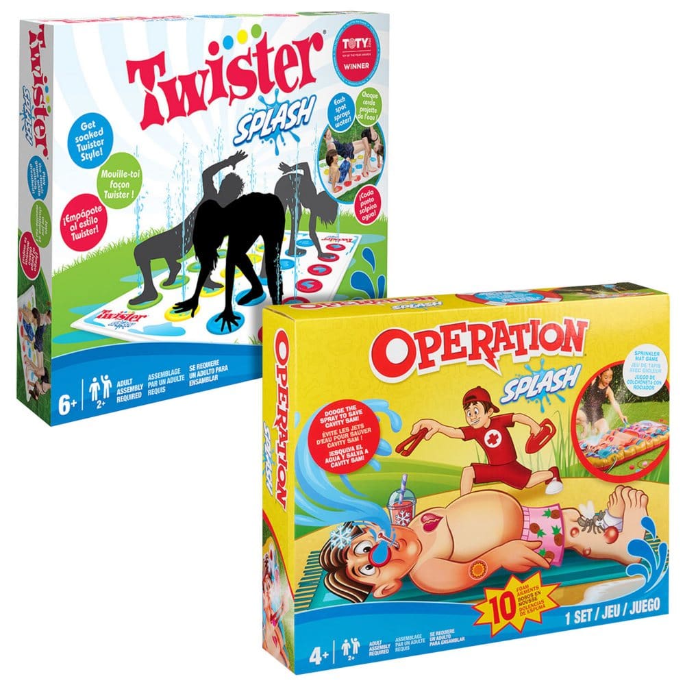 Hasbro Twister Splash & Operation Splash Games Family Bundle - STEM Toys - Hasbro