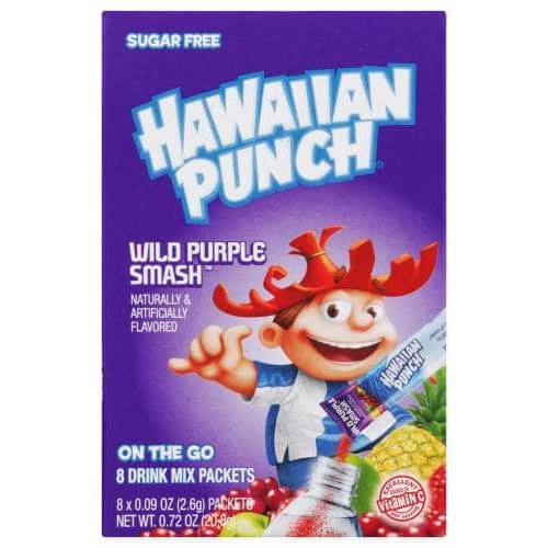 HAWAIIAN PUNCH Grocery > Beverages > Drink Mixes HAWAIIAN PUNCH: Wild Purple Smash On The Go 8 Drink Mix Packets, 0.72 oz