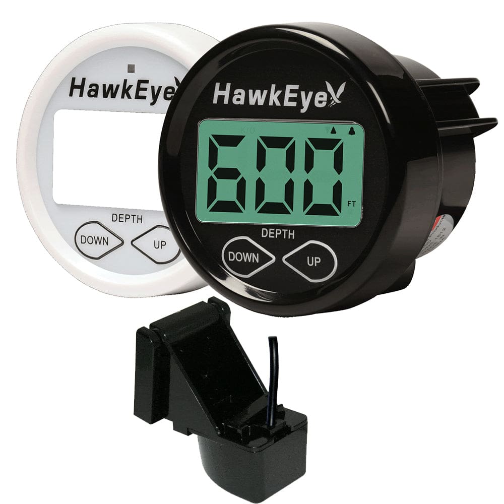 Hawkeye DepthTrax In-Dash Digital Depth & Temp Gauge - Transom Mount - Marine Navigation & Instruments | Gauges - HawkEye
