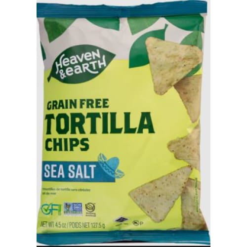 HEAVEN AND EARTH: Sea Salt Tortilla Chips 4.5 oz (Pack of 5) - Grocery > Snacks > Chips - HEAVEN AND EARTH