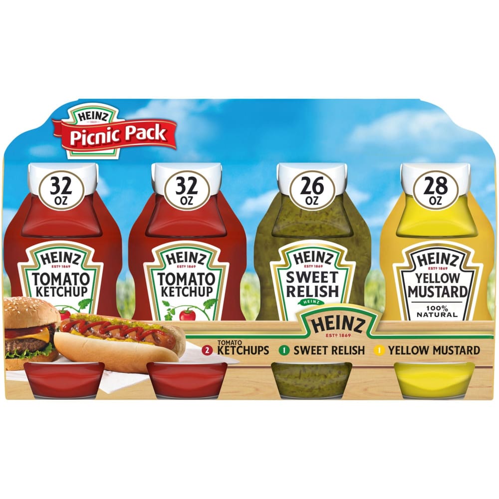 Heinz Tomato Ketchup Sweet Relish & Natural Yellow Mustard Picnic Variety Pack - Heinz