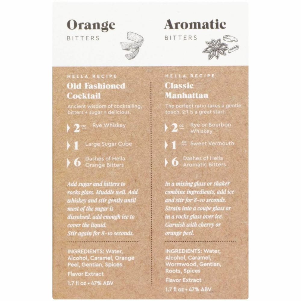 HELLA COCKTAIL Hella Cocktail Bitters Pck Orng & Aromtc, 3.4 Fo