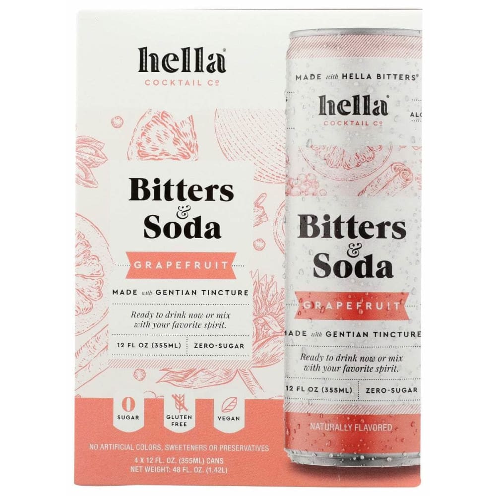 HELLA COCKTAIL Hella Cocktail Soda Bitter Grpfrt 4Pk, 48 Oz