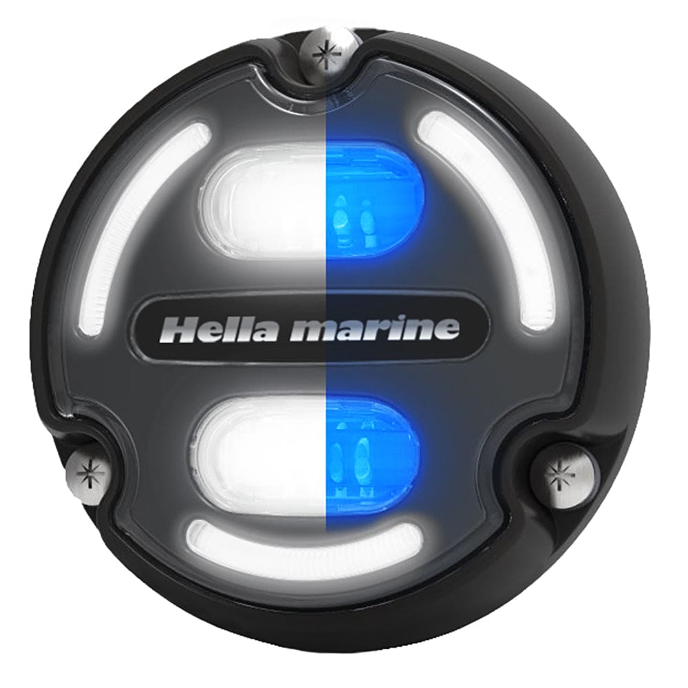 Hella Marine Apelo A2 Blue White Underwater Light - 3000 Lumens - Black Housing - Charcoal Lens w/ Edge Light - Lighting | Underwater