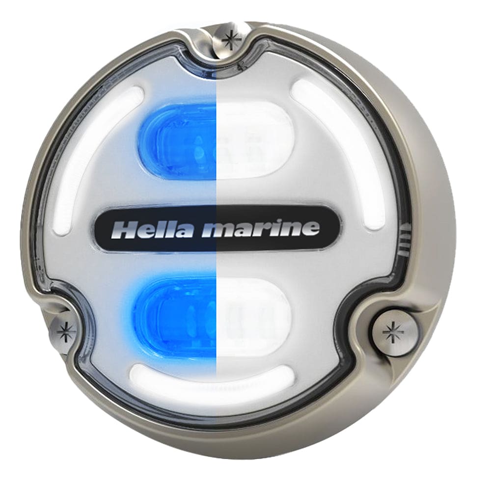 Hella Marine Apelo A2 Blue White Underwater Light - 3000 Lumens - Bronze Housing - White Lens w/ Edge Light - Lighting | Underwater Lighting