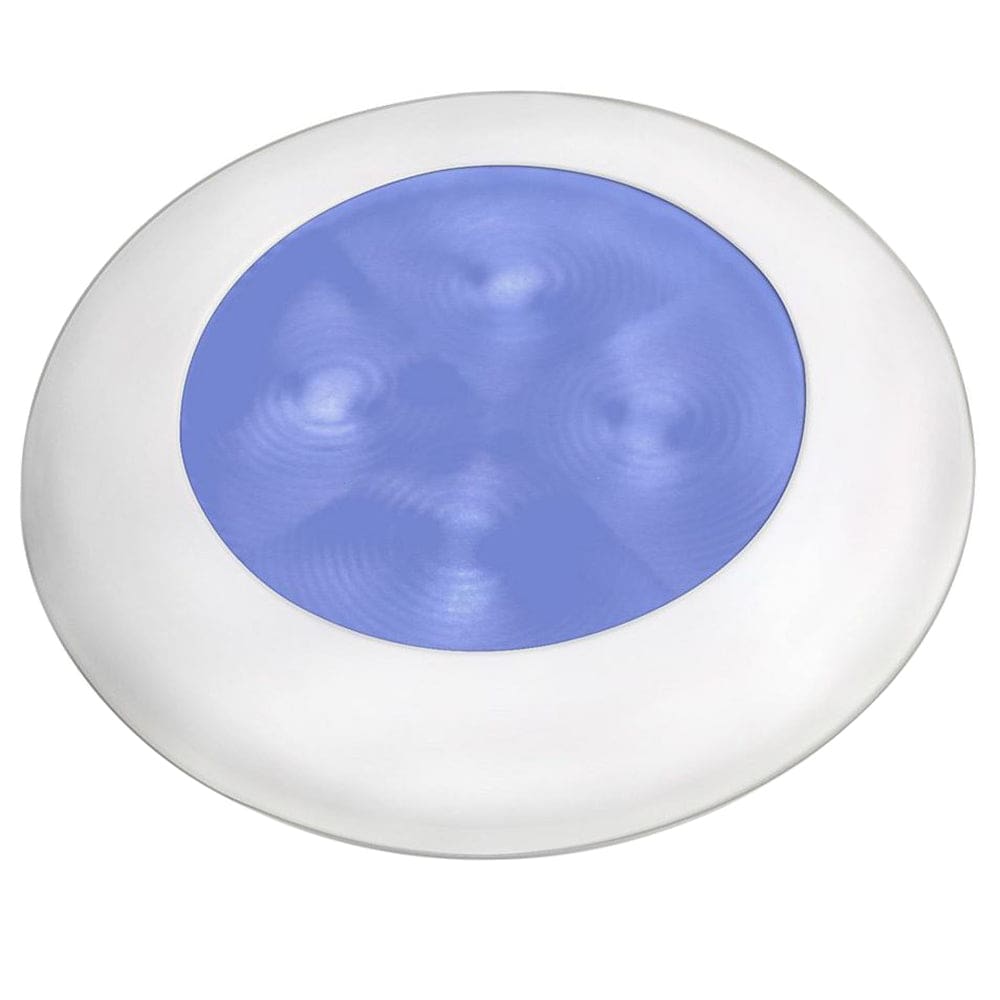 Hella Marine Blue LED Round Courtesy Lamp - White Bezel - 24V - Lighting | Interior / Courtesy Light - Hella Marine