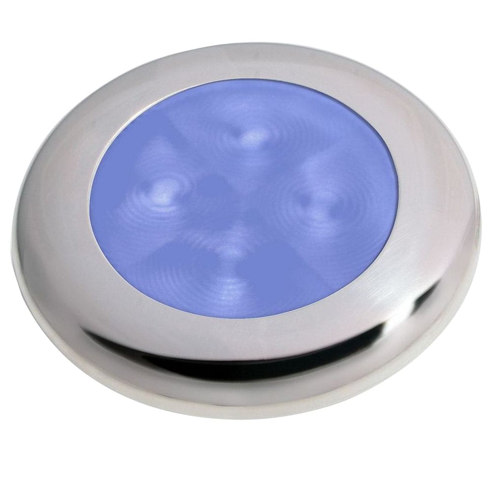Hella Marine Polished Stainless Steel Rim LED Courtesy Lamp - Blue - Lighting | Interior / Courtesy Light - Hella Marine