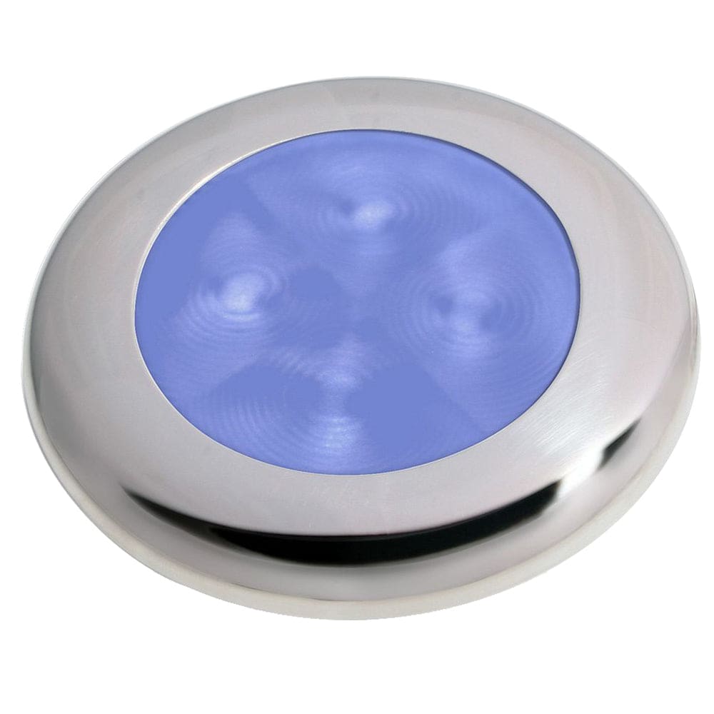 Hella Marine Slim Line LED ’Enhanced Brightness’ Round Courtesy Lamp - Blue LED - Stainless Steel Bezel - 12V - Lighting | Interior /