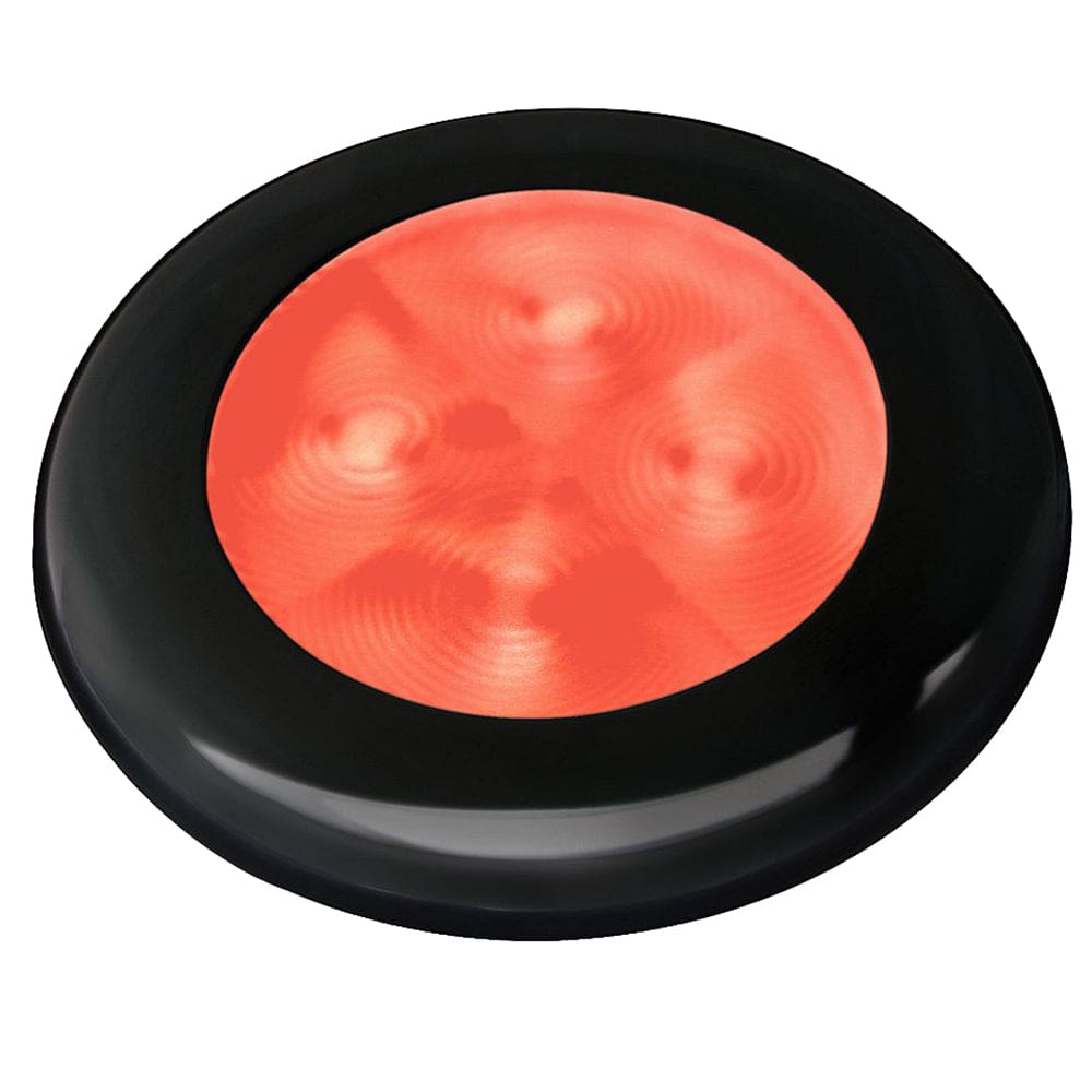 Hella Marine Slim Line LED ’Enhanced Brightness’ Round Courtesy Lamp - Red LED - Black Plastic Bezel - 12V - Lighting | Interior / Courtesy