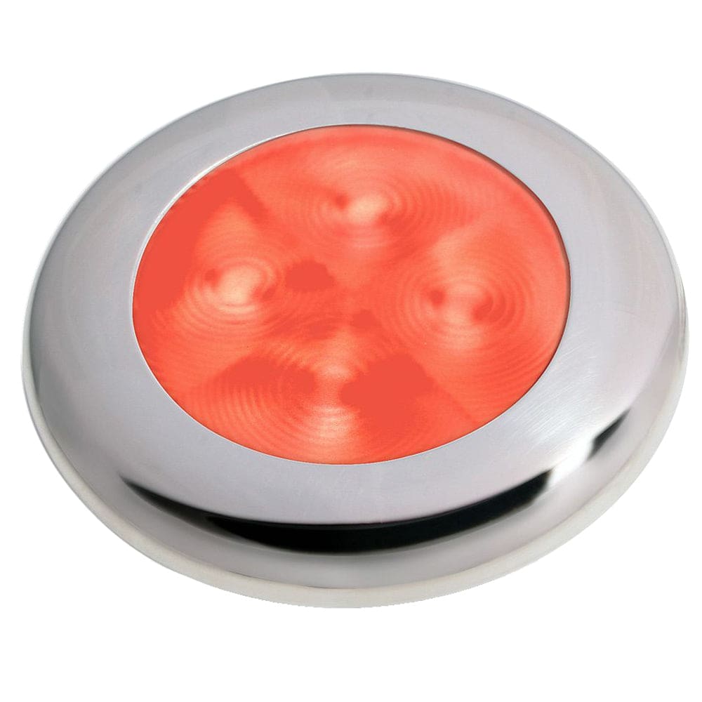 Hella Marine Slim Line LED ’Enhanced Brightness’ Round Courtesy Lamp - Red LED - Stainless Steel Bezel - 12V - Lighting | Interior /