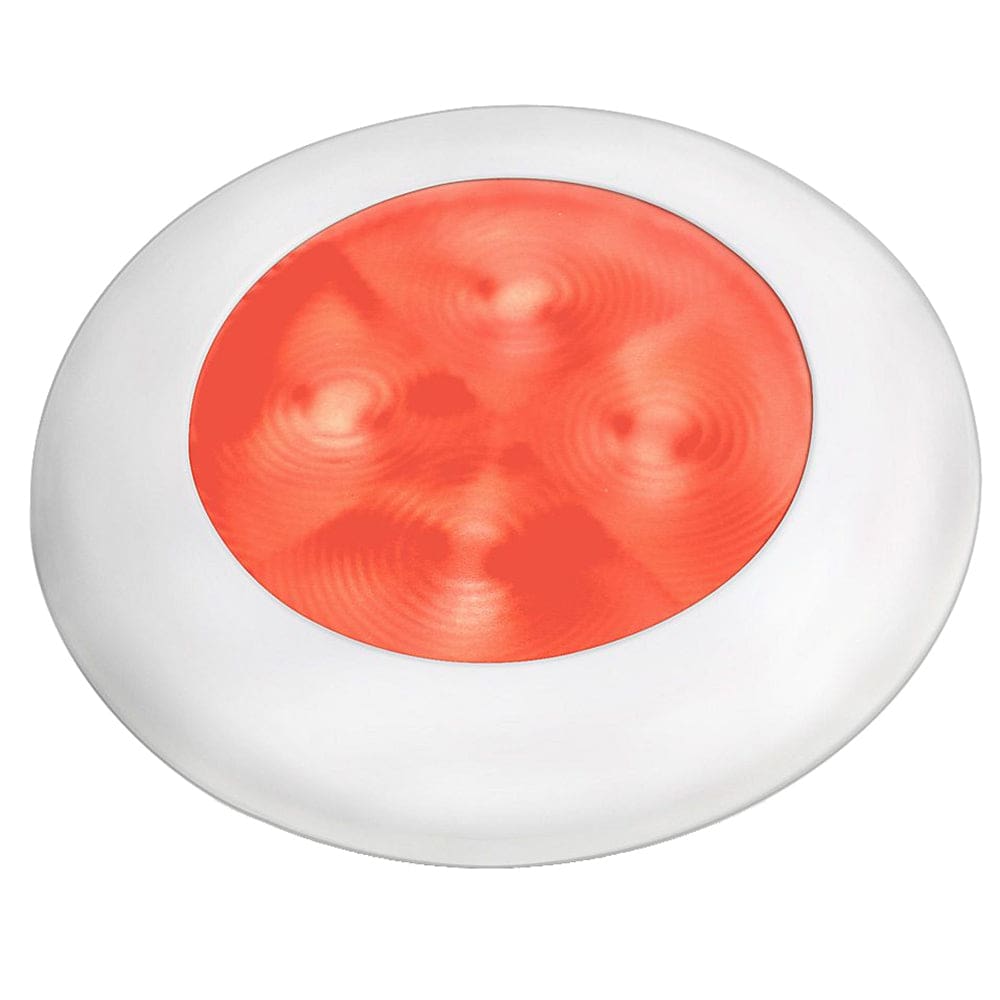 Hella Marine Slim Line LED ’Enhanced Brightness’ Round Courtesy Lamp - Red LED - White Plastic Bezel - 12V - Lighting | Interior / Courtesy