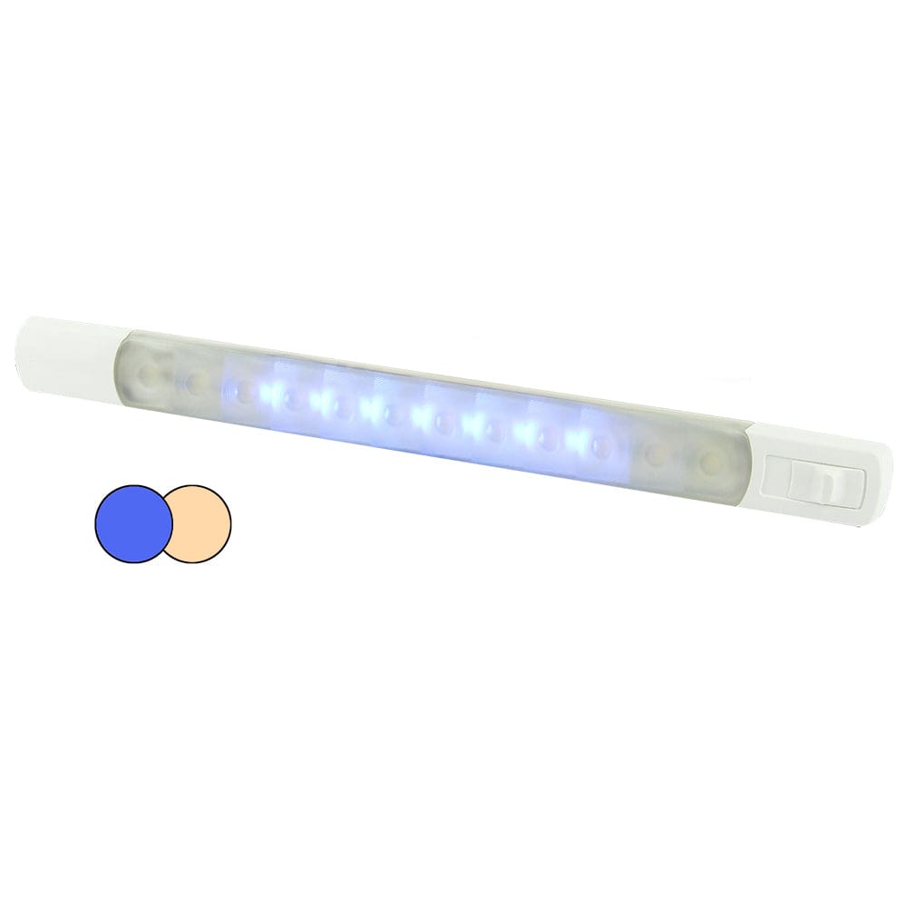 Hella Marine Surface Strip Light w/ Switch - Warm White/ Blue LEDs - 12V - Lighting | Interior / Courtesy Light - Hella Marine