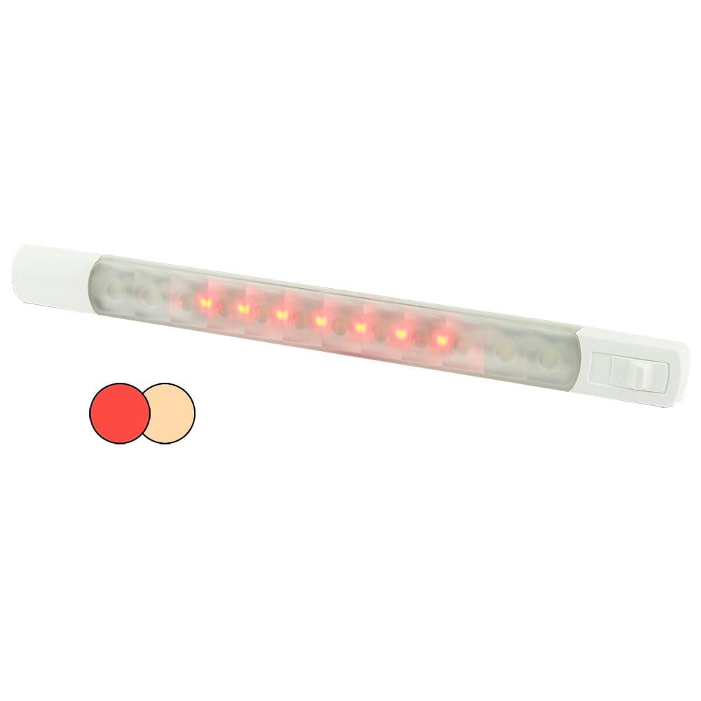 Hella Marine Surface Strip Light w/ Switch - Warm White/ Red LEDs - 12V - Lighting | Interior / Courtesy Light - Hella Marine