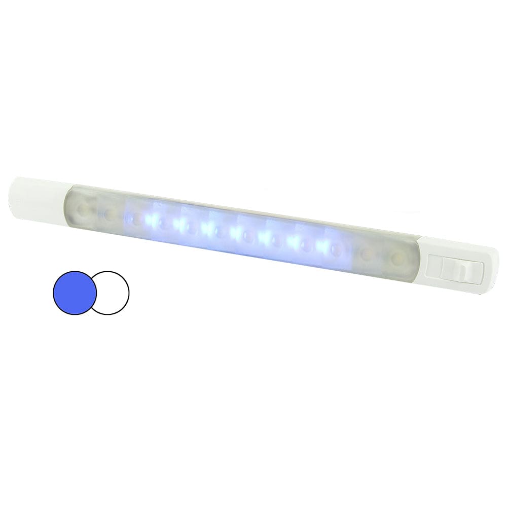 Hella Marine Surface Strip Light w/ Switch - White/ Blue LEDs - 12V - Lighting | Interior / Courtesy Light - Hella Marine