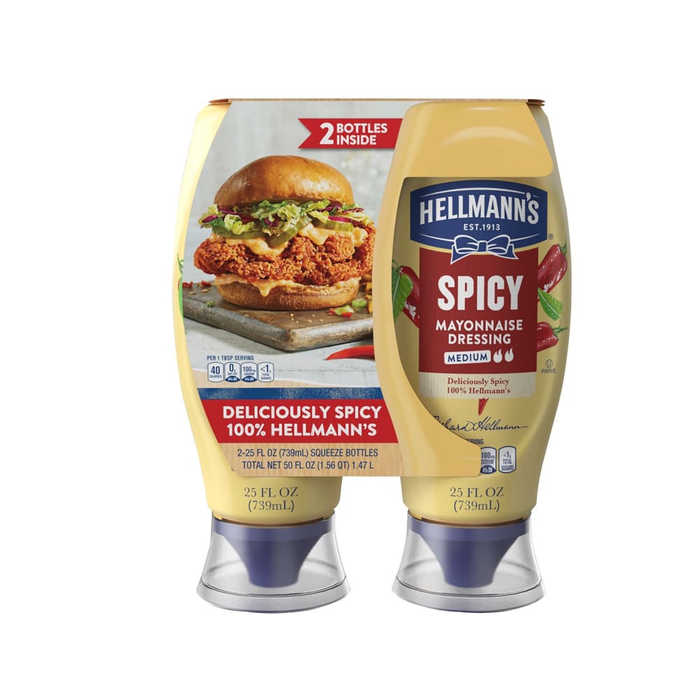 Hellmann’s Spicy Mayonnaise Dressing 2 pk./25 oz. - Home/Grocery Household & Pet/Canned & Packaged Food/Sauces Condiments &