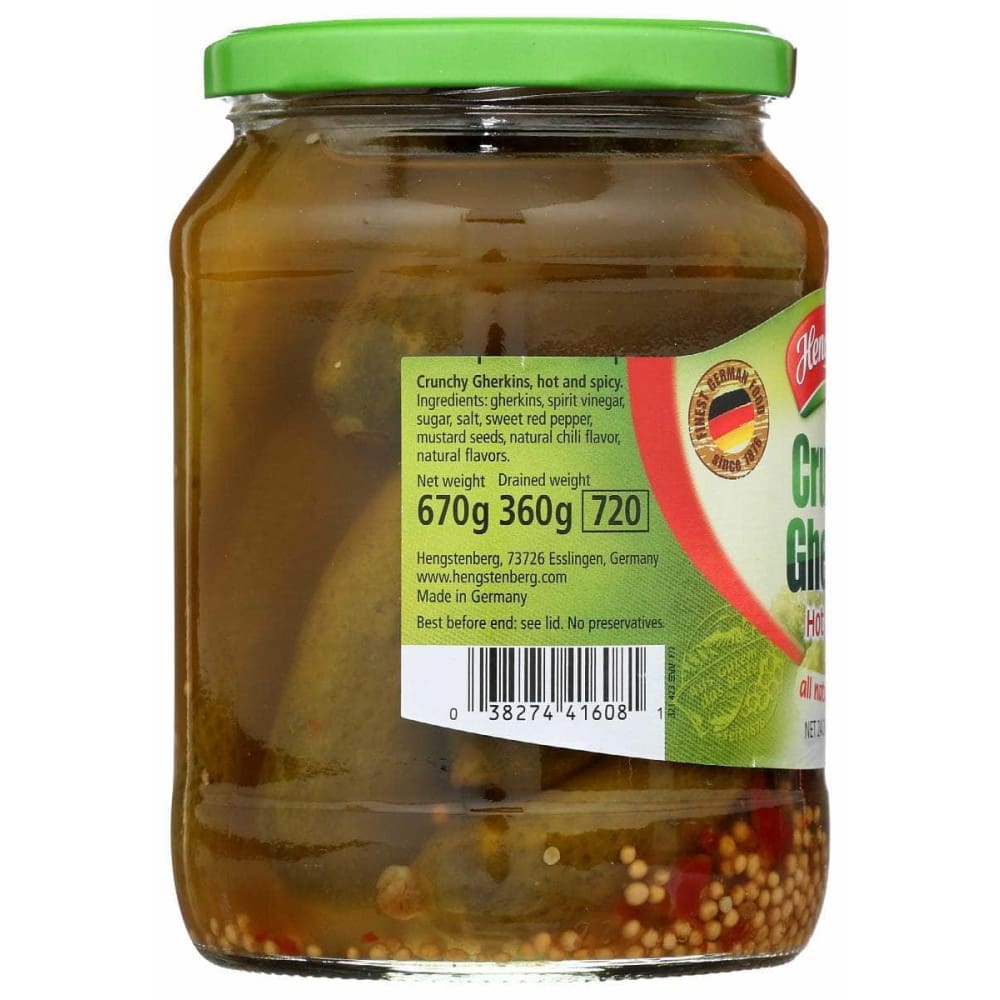 HENGSTENBERG Hengstenberg Gherkins Hot And Spicy, 24.3 Oz