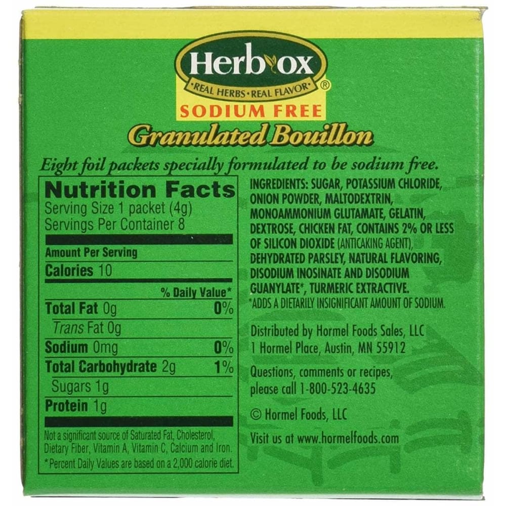 HERB OX Grocery > Soups & Stocks HERB OX Granulated Chicken Bouillon Sodium Free, 1.2 oz