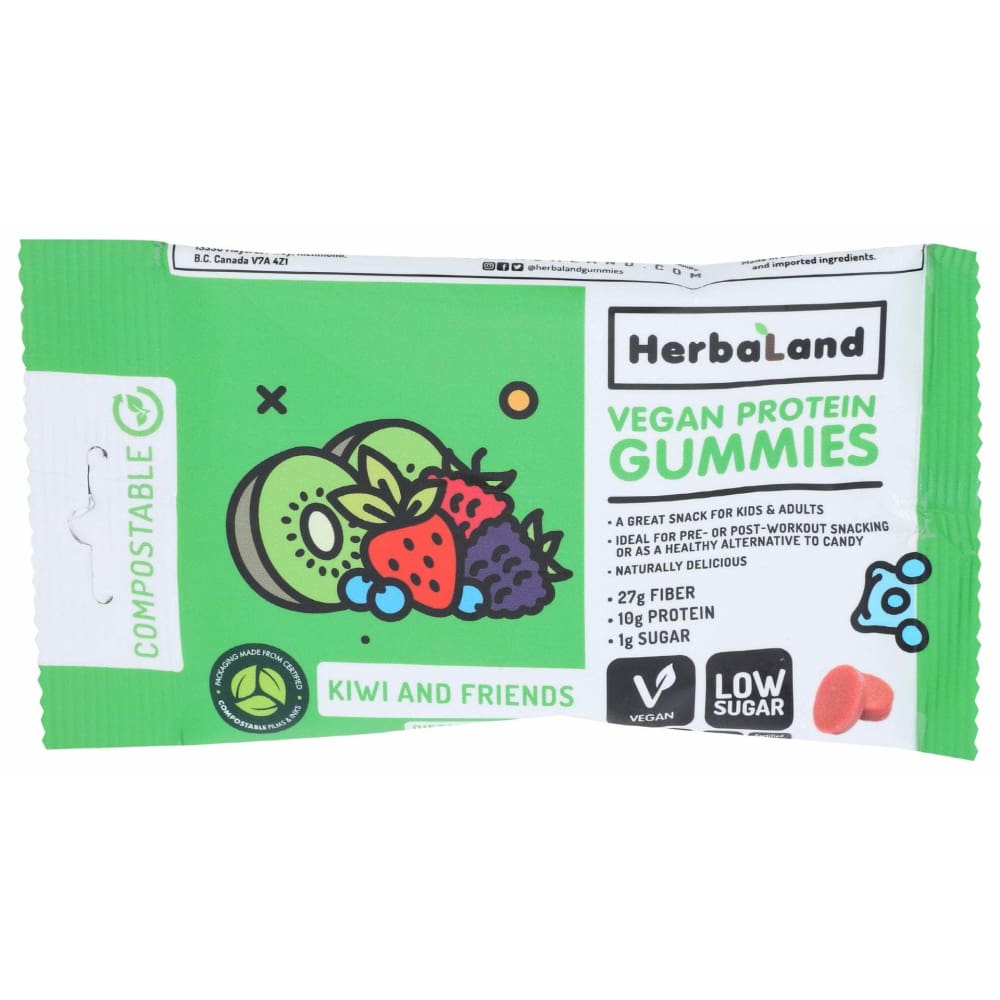 HERBALAND Vitamins & Supplements > Protein Supplements & Meal Replacements HERBALAND: Kiwi and Friends Vegan Protein Gummies, 50 gm