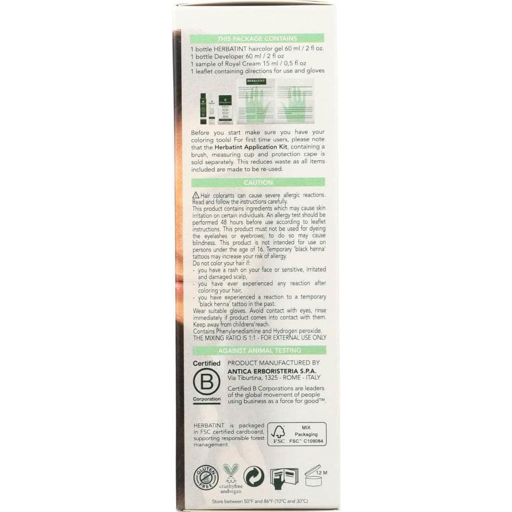 HERBATINT Herbatint Permanent Haircolor Gel 4D Golden Chestnut, 4.56 Fo