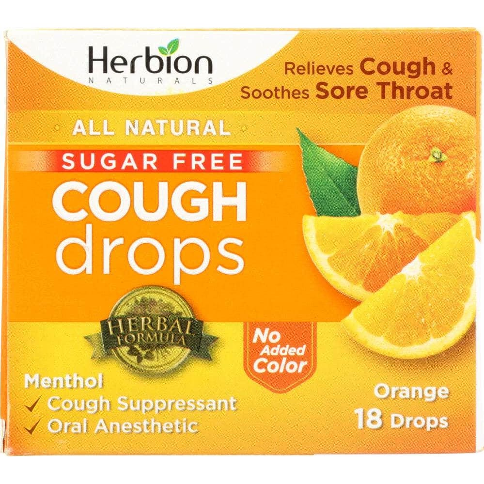 Herbion Naturals Herbion Naturals Cough Drops Orange No Sugar, 18 tb