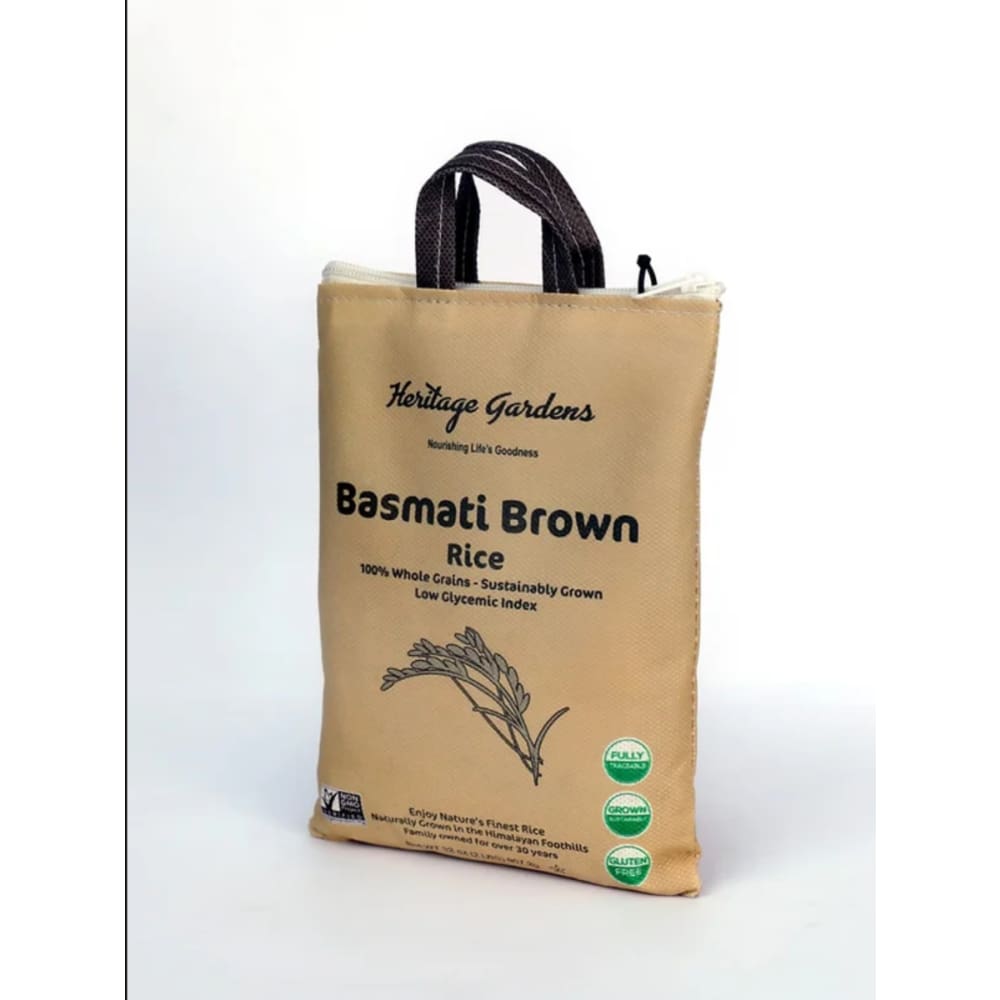 HERITAGE GARDENS: Rice Brown Basmati 2 LB (Pack of 4) - HERITAGE GARDENS
